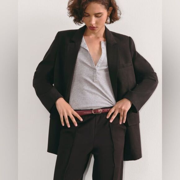 NWT Everlane The Tencel Oversized Black Blazer Jacket in Buttersmooth Size 8 - Picture 4 of 14